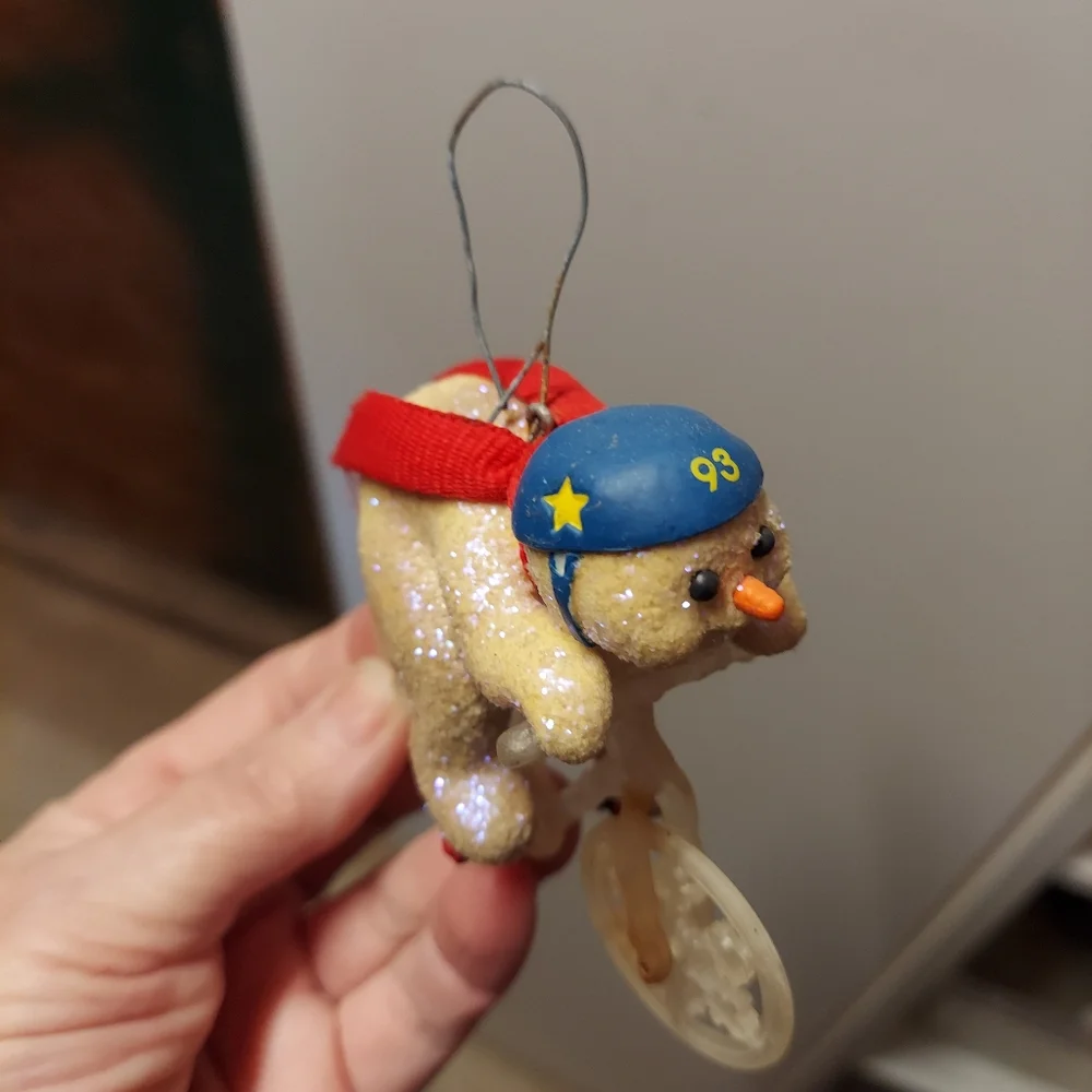 Vintage Icicle Bicycle Christmas Ornament